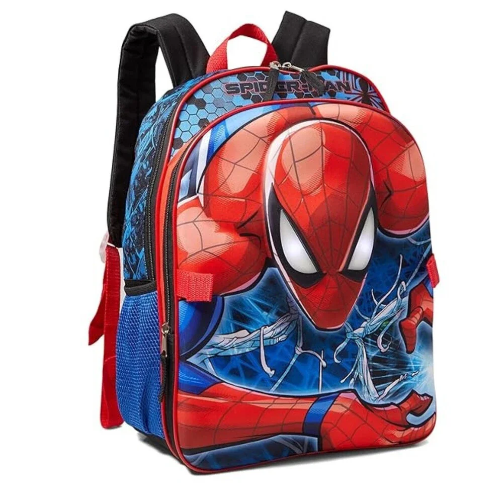 Bioworld Spider-Man Backpack Set Kids One Size Red Blue Graphic Print Bag TLW446